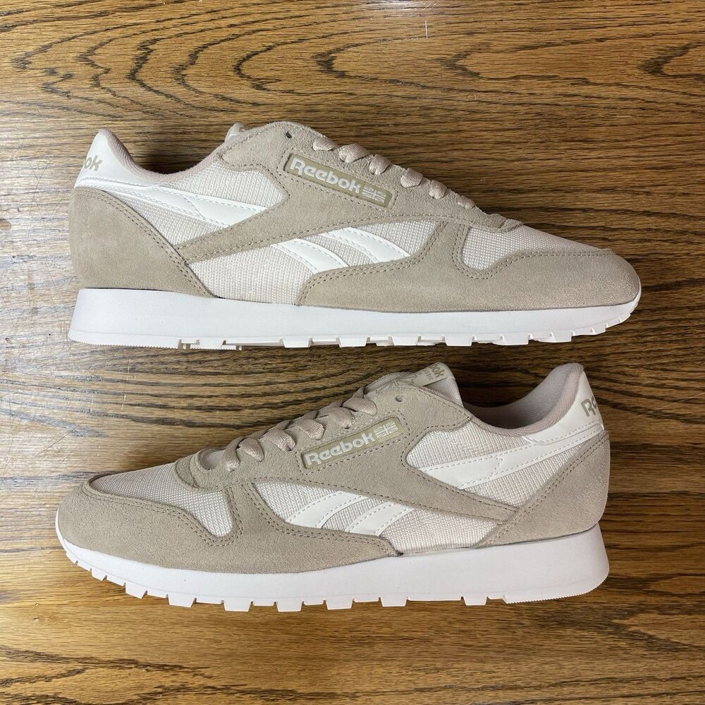 Reebok Classic Leather Shoes Men Size 11.5 Tan Oat Alabas Chalk Casual NEW - Picture 2 of 7